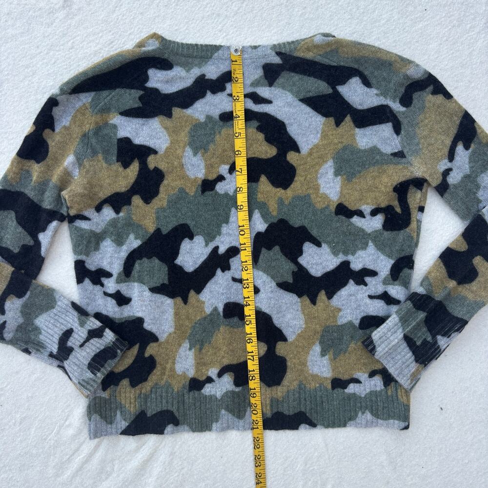 360 Cashmere Camo Sweater Women's XS Camouflage V-Neck Long Sleeve Pullover - Picture 8 of 9